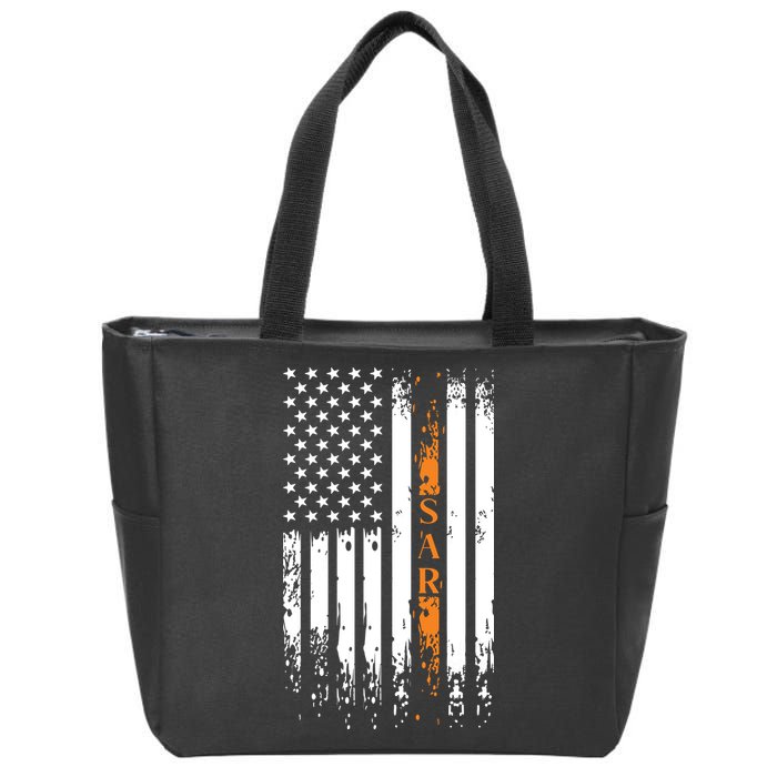Thin Orange Line Search And Rescue Team SAR Zip Tote Bag
