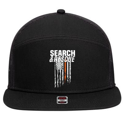 Thin Orange Line Search Rescue SAR Emergency Team 7 Panel Mesh Trucker Snapback Hat