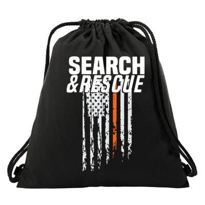 Thin Orange Line Search Rescue SAR Emergency Team Drawstring Bag