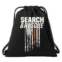 Thin Orange Line Search Rescue SAR Emergency Team Drawstring Bag