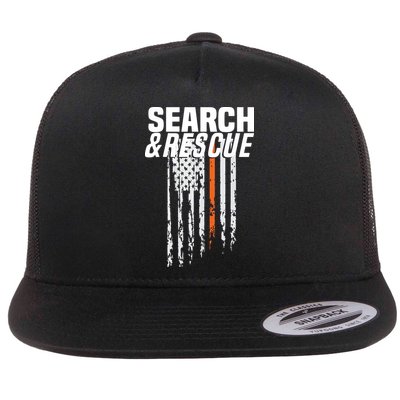 Thin Orange Line Search Rescue SAR Emergency Team Flat Bill Trucker Hat
