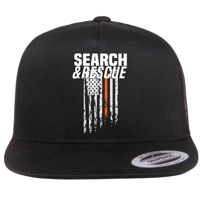 Thin Orange Line Search Rescue SAR Emergency Team Flat Bill Trucker Hat