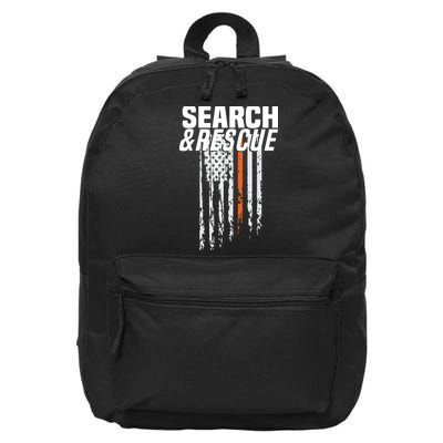 Thin Orange Line Search Rescue SAR Emergency Team 16 in Basic Backpack