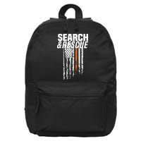 Thin Orange Line Search Rescue SAR Emergency Team 16 in Basic Backpack