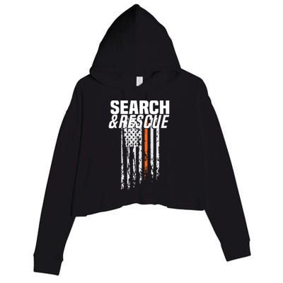 Thin Orange Line Search Rescue SAR Emergency Team Crop Fleece Hoodie