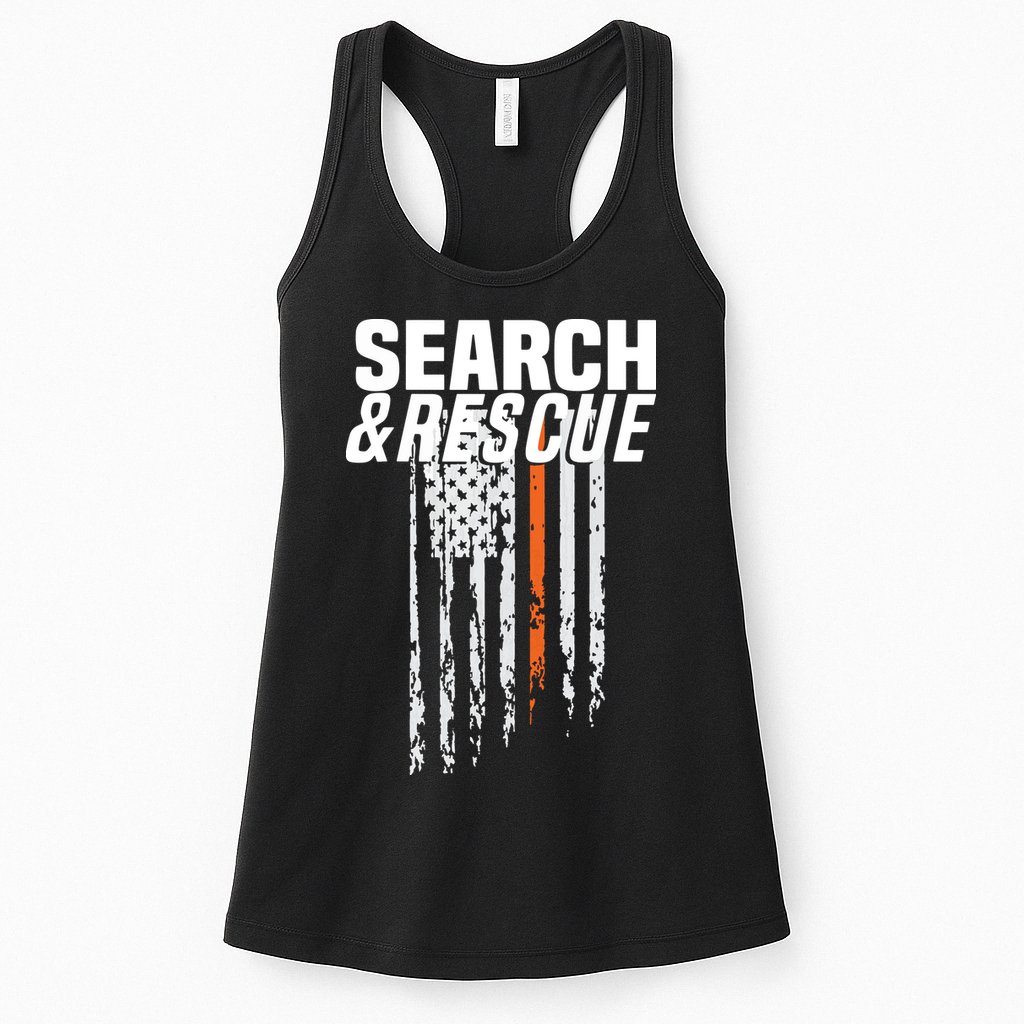 Thin Orange Line Search Rescue SAR Emergency Team Womens Tank Top