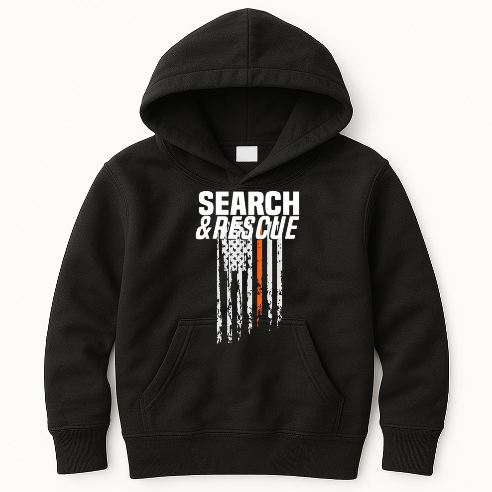 Thin Orange Line Search Rescue SAR Emergency Team Kids Hoodie