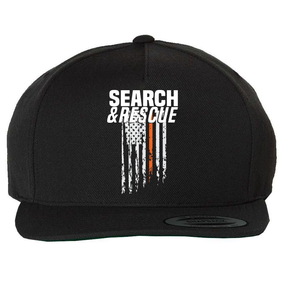 Thin Orange Line Search Rescue SAR Emergency Team Wool Snapback Cap