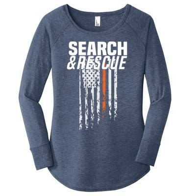 Thin Orange Line Search Rescue SAR Emergency Team Women's Perfect Tri Tunic Long Sleeve Shirt