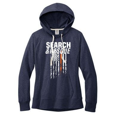 Thin Orange Line Search Rescue SAR Emergency Team Women's Fleece Hoodie