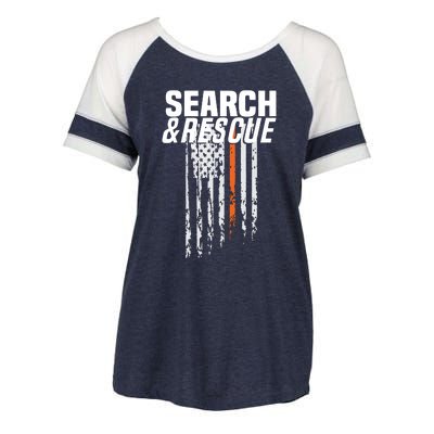 Thin Orange Line Search Rescue SAR Emergency Team Enza Ladies Jersey Colorblock Tee