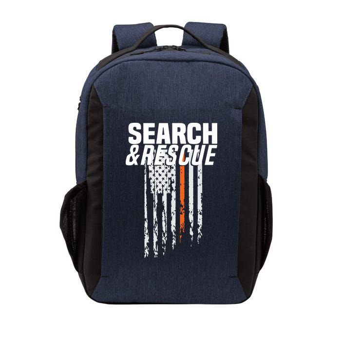 Thin Orange Line Search Rescue SAR Emergency Team Vector Backpack