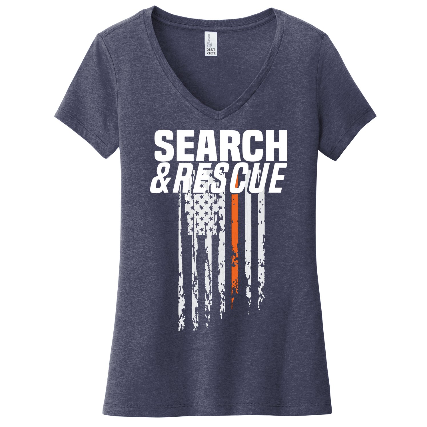 Thin Orange Line Search Rescue SAR Emergency Team Women's V-Neck T-Shirt
