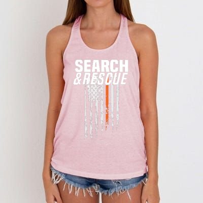 Thin Orange Line Search Rescue SAR Emergency Team Women's Knotted Racerback Tank