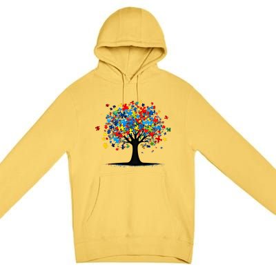 Tree Of Life Autism Awareness Day Autistic Gift Premium Pullover Hoodie