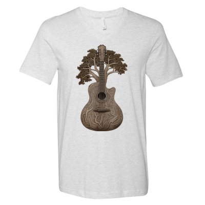 Tree Of Life Acoustic Guitar V-Neck T-Shirt