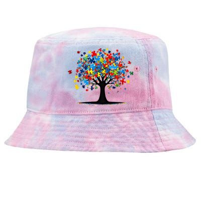 Tree Of Life Autism Awareness Day Autistic Gift Tie-Dyed Bucket Hat