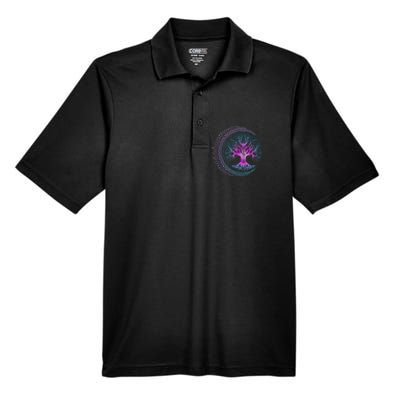 Tree Of Life Cresent Moon Phases Mandala Yoga Gift Men's Origin Performance Piqué Polo