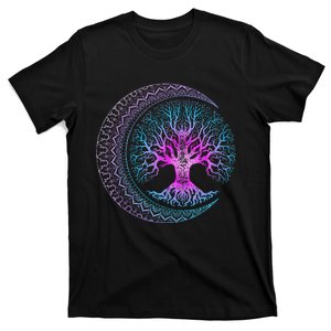 Tree Of Life Cresent Moon Phases Mandala Yoga Gift T-Shirt