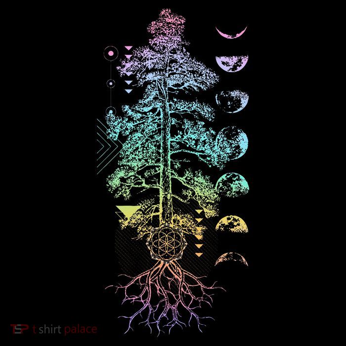 Tree Of Life Phases Of The Moon Yoga Chakra Gift Tall T-Shirt