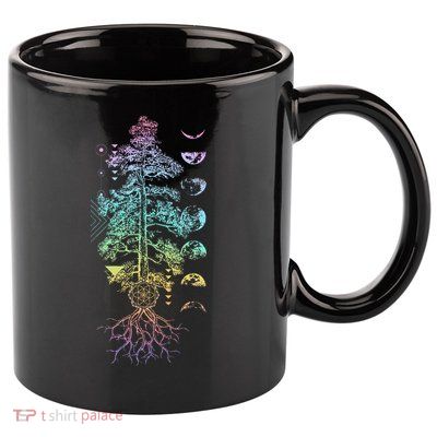 Tree Of Life Phases Of The Moon Yoga Chakra Gift 11oz C Handle Ceramic Mug