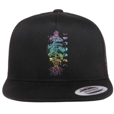 Tree Of Life Phases Of The Moon Yoga Chakra Gift Flatbill Hat
