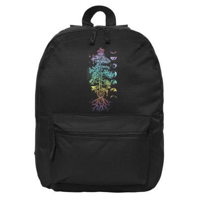 Tree Of Life Phases Of The Moon Yoga Chakra Gift 16 in Basic Backpack