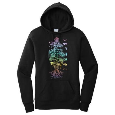 Tree Of Life Phases Of The Moon Yoga Chakra Gift Women's Pullover Hoodie