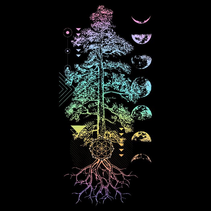 Tree Of Life Phases Of The Moon Yoga Chakra Gift Cooling Performance Long Sleeve Crew