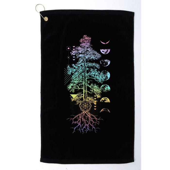 Tree Of Life Phases Of The Moon Yoga Chakra Gift Golf Towel
