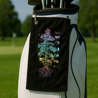Tree Of Life Phases Of The Moon Yoga Chakra Gift Golf Towel