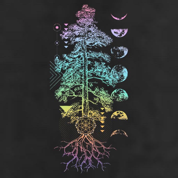Tree Of Life Phases Of The Moon Yoga Chakra Gift Golf Towel