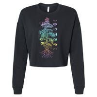 Tree Of Life Phases Of The Moon Yoga Chakra Gift Cropped Pullover Crew