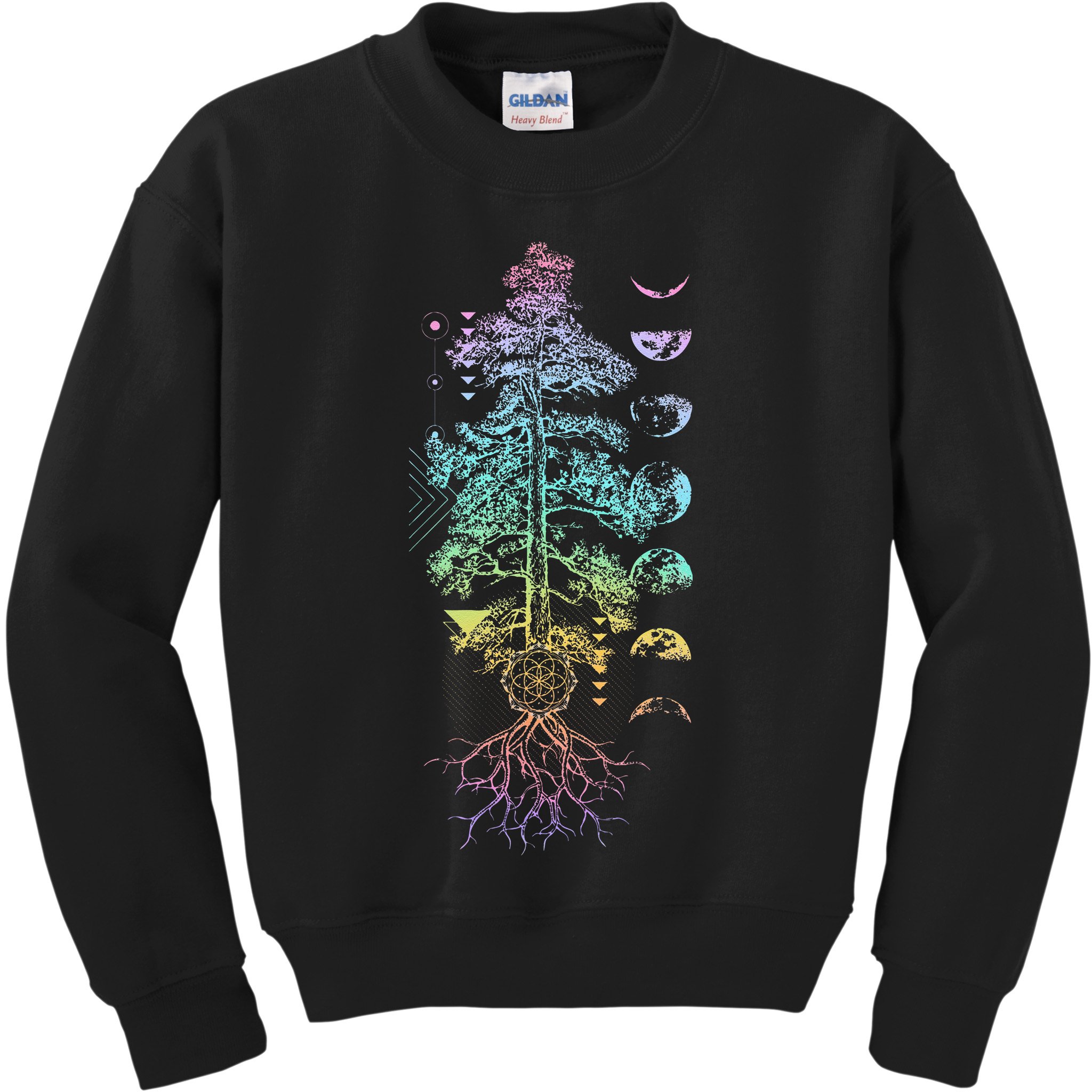 Tree Of Life Phases Of The Moon Yoga Chakra Gift Kids Sweatshirt
