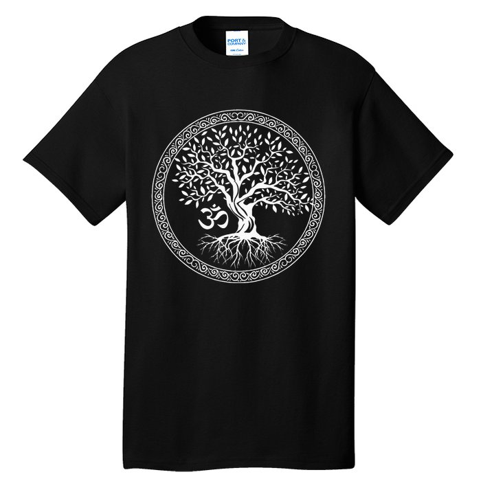 Tree Of Life With Om Symbol Yoga Zen Meditation Spiritual Tall T-Shirt