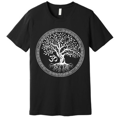 Tree Of Life With Om Symbol Yoga Zen Meditation Spiritual Premium T-Shirt