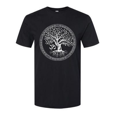 Tree Of Life With Om Symbol Yoga Zen Meditation Spiritual Softstyle CVC T-Shirt