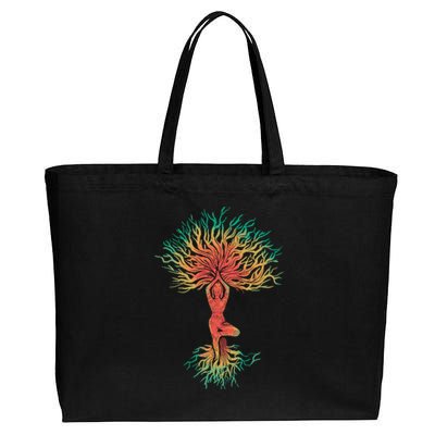 Tree Of Life Meditation Spiritual Buddhism Yoga Zen Namaste Funny Gift Cotton Canvas Jumbo Tote