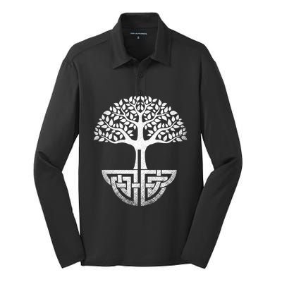 Tree Of Life Gift Spiritual Yoga Esoteric Gaelic And Celtic Gift Silk Touch Performance Long Sleeve Polo