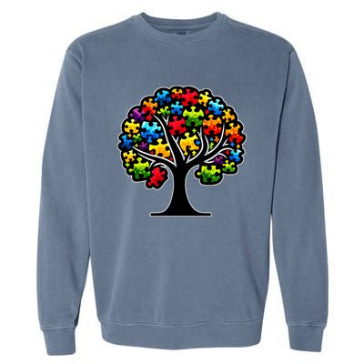 Tree Of Life Autism Awareness Month Funny Asd Supporter Gift Garment-Dyed Sweatshirt