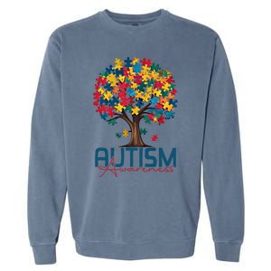 Tree Of Life Autism Awareness Month Funny Asd Supporter Gift Garment-Dyed Sweatshirt