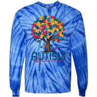 Tree Of Life Autism Awareness Month Funny Asd Supporter Gift Tie-Dye Long Sleeve Shirt