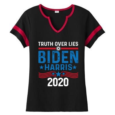 Truth Over Lies Joe Biden Vice President Harris Meaningful Gift Ladies Halftime Notch Neck Tee