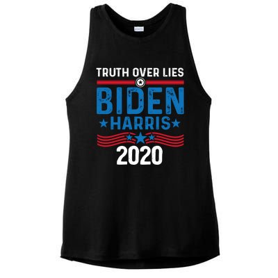 Truth Over Lies Joe Biden Vice President Harris Meaningful Gift Ladies PosiCharge Tri-Blend Wicking Tank