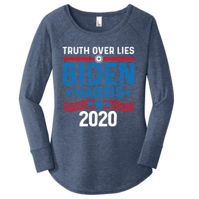 Truth Over Lies Joe Biden Vice President Harris Meaningful Gift Women's Perfect Tri Tunic Long Sleeve Shirt