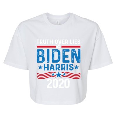 Truth Over Lies Joe Biden Vice President Harris Meaningful Gift Bella+Canvas Jersey Crop Tee