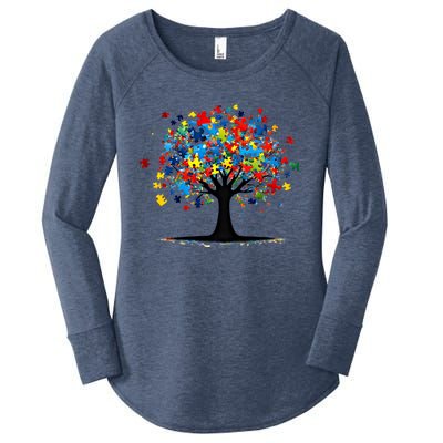 Tree Of Life Autism Awareness Day Autistic Gift Women's Perfect Tri Tunic Long Sleeve Shirt