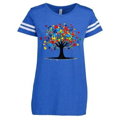 Tree Of Life Autism Awareness Day Autistic Gift Enza Ladies Jersey Football T-Shirt