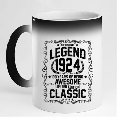 The Original Legend 1924 100th Birthday 11oz Black Color Changing Mug