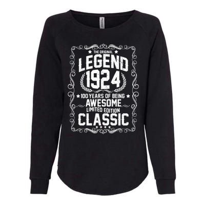 The Original Legend 1924 100th Birthday Womens California Wash Sweatshirt